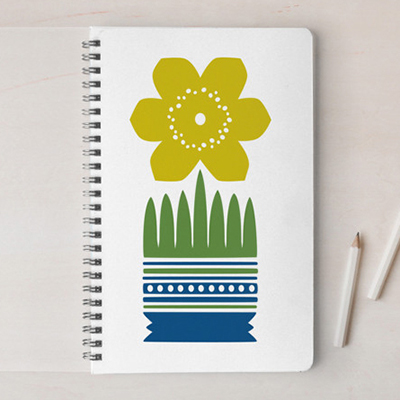 Nordic Yellow Flower Notebook